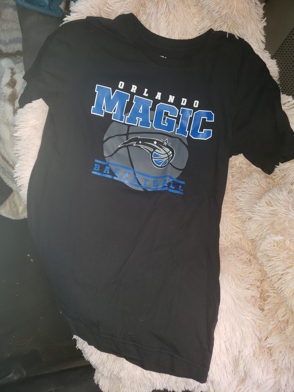 NBA Orlando Magic Black Tee with Blue and Gray Graphics